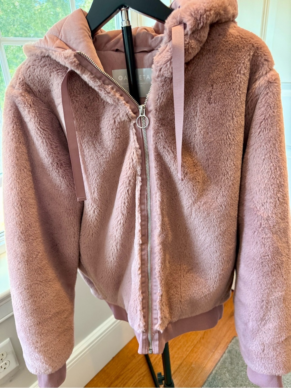 Women’s Arhleta Plush Zip-Up Hoodie Jacket - Dusty Pink M EUC - Picture 2 of 11